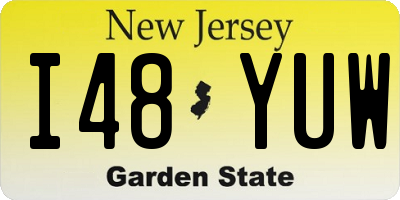NJ license plate I48YUW