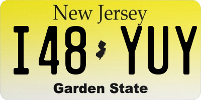 NJ license plate I48YUY