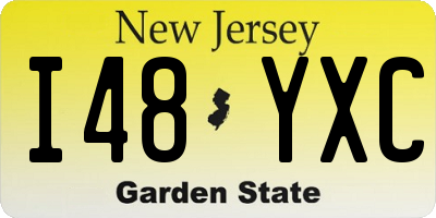 NJ license plate I48YXC