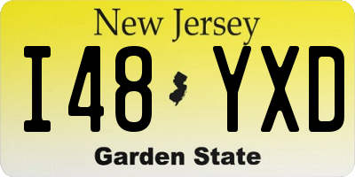 NJ license plate I48YXD