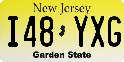 NJ license plate I48YXG