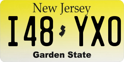 NJ license plate I48YXO