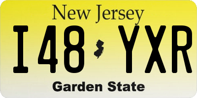 NJ license plate I48YXR