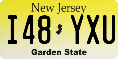 NJ license plate I48YXU