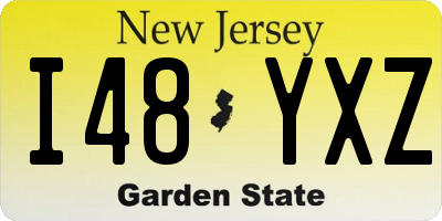 NJ license plate I48YXZ