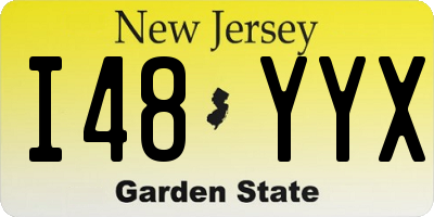 NJ license plate I48YYX