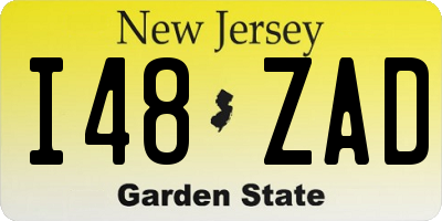 NJ license plate I48ZAD