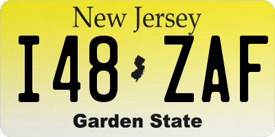 NJ license plate I48ZAF