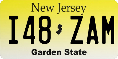 NJ license plate I48ZAM