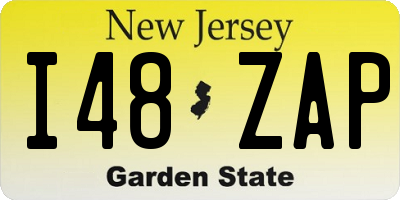 NJ license plate I48ZAP