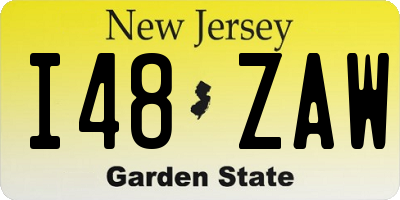 NJ license plate I48ZAW
