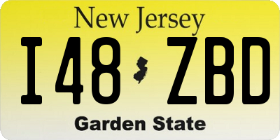 NJ license plate I48ZBD