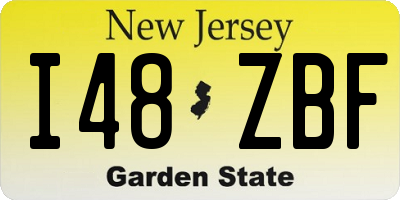 NJ license plate I48ZBF