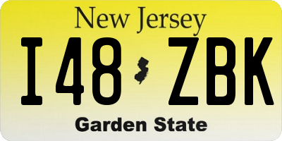 NJ license plate I48ZBK