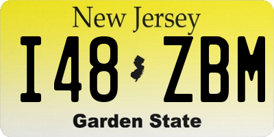 NJ license plate I48ZBM