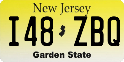 NJ license plate I48ZBQ