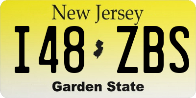 NJ license plate I48ZBS