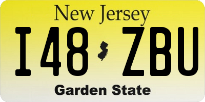 NJ license plate I48ZBU