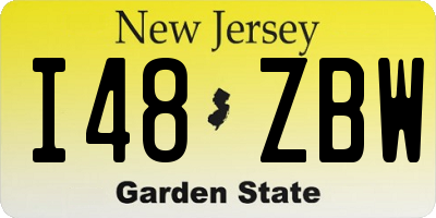 NJ license plate I48ZBW