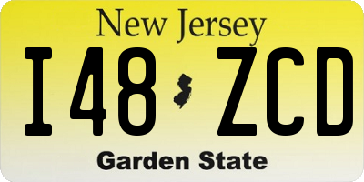 NJ license plate I48ZCD