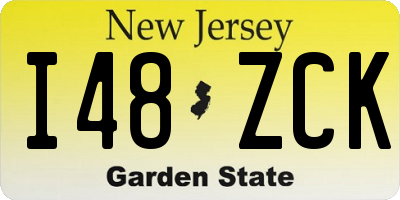 NJ license plate I48ZCK