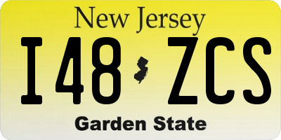 NJ license plate I48ZCS