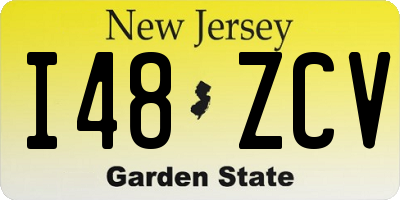 NJ license plate I48ZCV