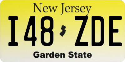 NJ license plate I48ZDE