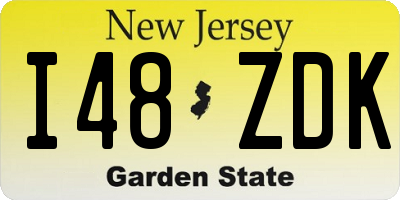 NJ license plate I48ZDK