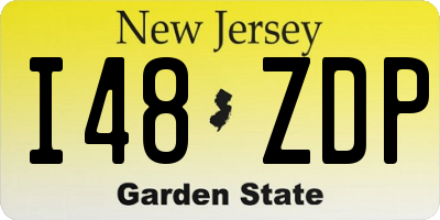 NJ license plate I48ZDP