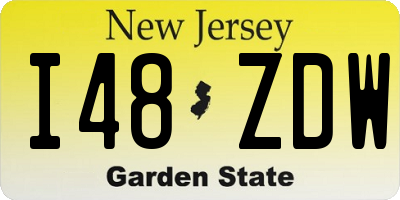 NJ license plate I48ZDW