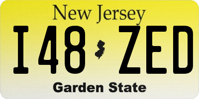 NJ license plate I48ZED