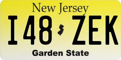NJ license plate I48ZEK