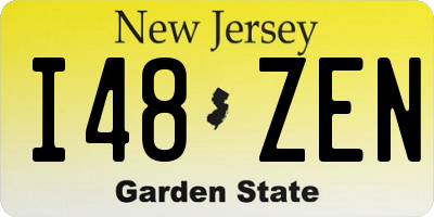 NJ license plate I48ZEN