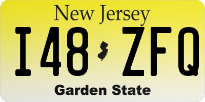 NJ license plate I48ZFQ