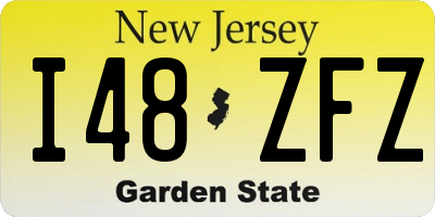 NJ license plate I48ZFZ