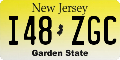 NJ license plate I48ZGC