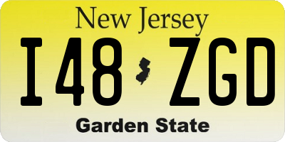 NJ license plate I48ZGD