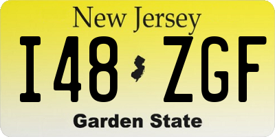 NJ license plate I48ZGF