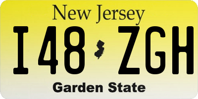 NJ license plate I48ZGH