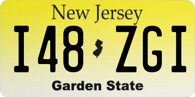 NJ license plate I48ZGI