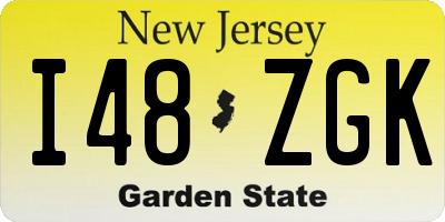 NJ license plate I48ZGK