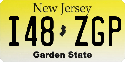 NJ license plate I48ZGP