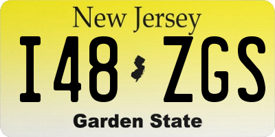 NJ license plate I48ZGS