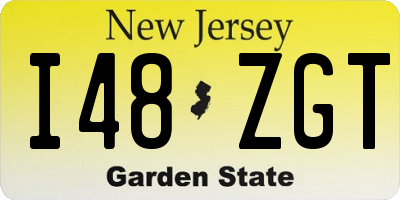 NJ license plate I48ZGT