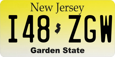 NJ license plate I48ZGW