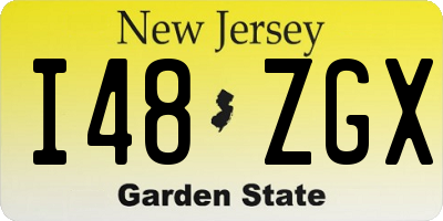 NJ license plate I48ZGX