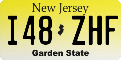 NJ license plate I48ZHF