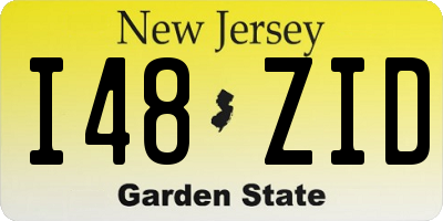 NJ license plate I48ZID