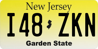 NJ license plate I48ZKN